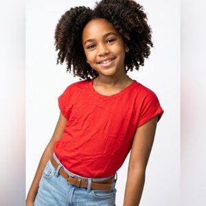 🆕 Angie Stretch knit fabric V-Neck Shirt Red size XL